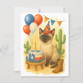 テキサス 猫好きのための誕生日テーマ ポストカード