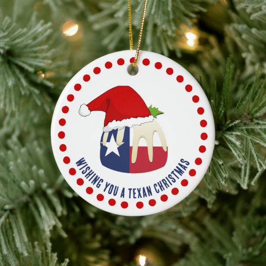 テキサパーソナライズされたンクリスマスプリン セラミックオーナメント (ツリー)