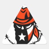 テキサンアウローテキサス州国旗のバーブワイヤーアイコン 三角形シール (正面)