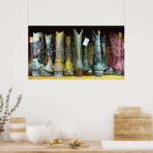 テキサンカウボーイブーツプリントポスター ポスター (キッチン)