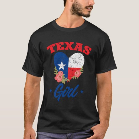 テキサンローンスター州おもしろいテキサス州ガール Tシャツ (正面)