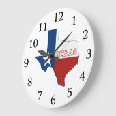 テキサン国旗テキサス州形の孤独なスター・テキサン・ラブ ラージ壁時計 (傾斜)