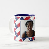 テキサ最高のンマパーソナライズされたマテキサス州国旗の写真 ツートーンマグカップ (正面左)