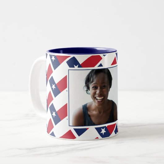 テキサ最高のンマパーソナライズされたマテキサス州国旗の写真 ツートーンマグカップ (正面左)