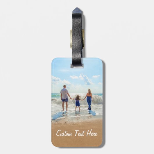 テキスカスタムト名が付いたフォトラゲージタグ ラゲッジタグ (裏面縦)