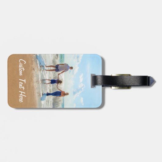 テキスカスタムト名が付いたフォトラゲージタグ ラゲッジタグ (裏面横)