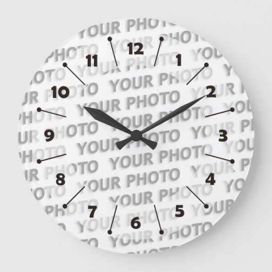 テキスカスタムト、イメージ、背景色 ラージ壁時計 (正面)