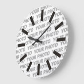 テキスカスタムト、イメージ、背景色 ラージ壁時計 (傾斜)