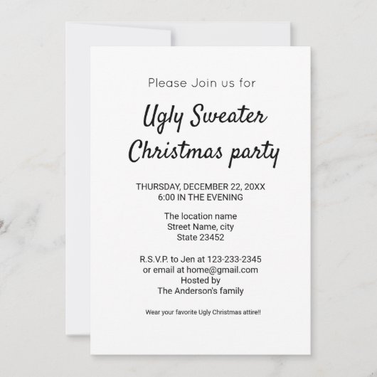 テキスカラフルミニマルト写真名の追加 招待状 (正面)