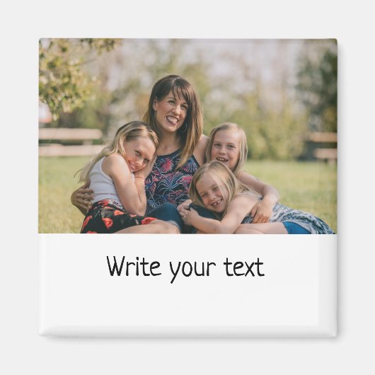 テキスシンプルト写真のミニマルクリスマスmを追加 マグネット (正面)