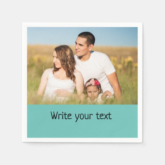 テキスシンプルミニマルト写真のクリスマスを追加 スタンダードカクテルナプキン (正面)