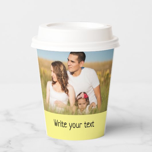 テキスシンプルミニマルト写真のクリスマスを追加 紙コップ (正面)