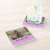 テキスシンプルミニマルト写真のクリスマスセントを追加 ガラスコースター (アングル)