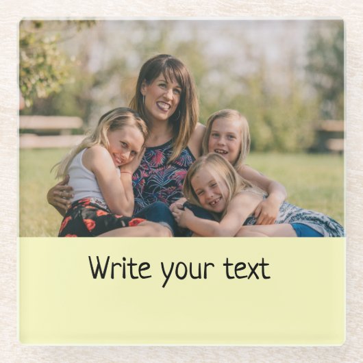 テキスシンプルミニマルト写真のクリスマスセントを追加 ガラスコースター (正面)