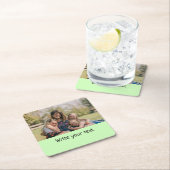 テキスシンプルミニマルト写真のクリスマスセントを追加 スクエアペーパーコースター (インサイチュ)