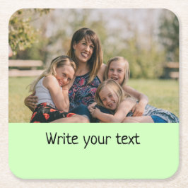 テキスシンプルミニマルト写真のクリスマスセントを追加 スクエアペーパーコースター