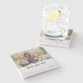 テキスシンプルミニマルト写真のクリスマスセントを追加 ストーンコースター (横)