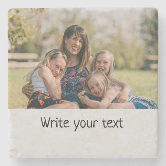 テキスシンプルミニマルト写真のクリスマスセントを追加 ストーンコースター (正面)