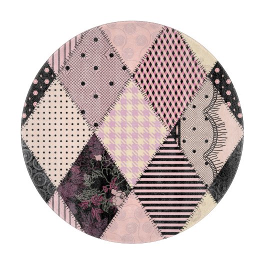 テキスタイルのランジェリー：パッチワークヴィンテージパターン カッティングボード (正面)