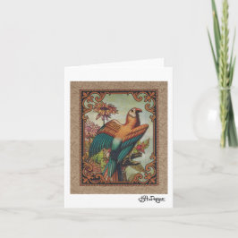 テキスタイルアートバードノテカード カード