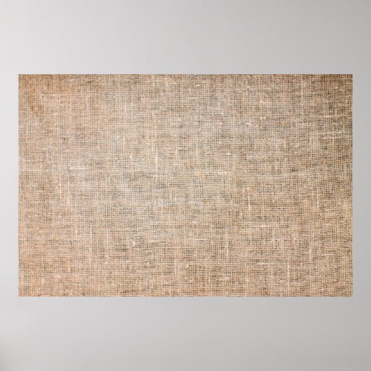 テキスタイルジュートの茶色の生地のテクスチャ ポスター (正面)
