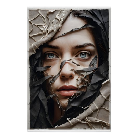 テキスタイル顔の表示 ポスター (正面)