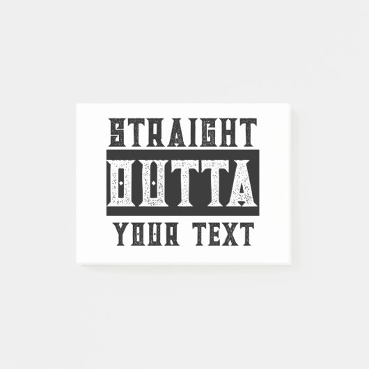 「テキストおもしろいをストレートで出力」 ポストイット (正面)