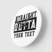 「テキストおもしろいをストレートで出力」 ラウンド壁時計 (傾斜)