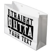 「テキストおもしろいをストレートで出力」 ラージペーパーバッグ (正面アングル)