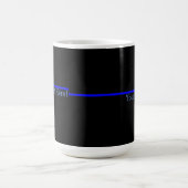 テキストが黒の象徴的な薄い青い線 コーヒーマグカップ (中央)
