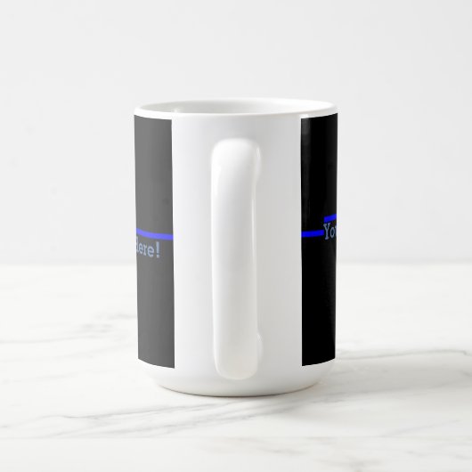 テキストが黒の象徴的な薄い青い線 コーヒーマグカップ (ハンドル)