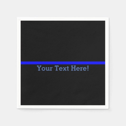 テキストが黒の象徴的な薄い青い線 スタンダードカクテルナプキン (正面)