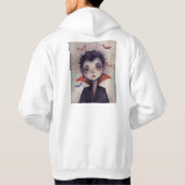 テキストでカスタマイズ可能なフード付きスウェットシャツ。 パーカ (裏面)