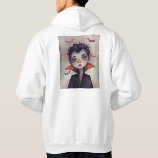 テキストでカスタマイズ可能なフード付きスウェットシャツ。 パーカ (裏面)