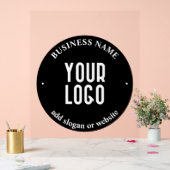 テキストとアップロードされたロゴ | 編集可能な黒と白 アクリルサイン (ウェディング)