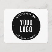 テキストとアップロードされたロゴ | 編集可能な黒と白 エンクロージャーカード (正面)