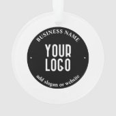 テキストとアップロードされたロゴ | 編集可能な黒と白 オーナメント (裏面)