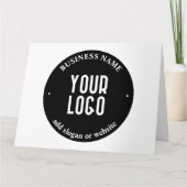 テキストとアップロードされたロゴ | 編集可能な黒と白 カード (正面)