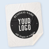 テキストとアップロードされたロゴ | 編集可能な黒と白 シェルパブランケット