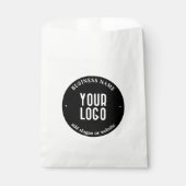 テキストとアップロードされたロゴ | 編集可能な黒と白 フェイバーバッグ (正面)