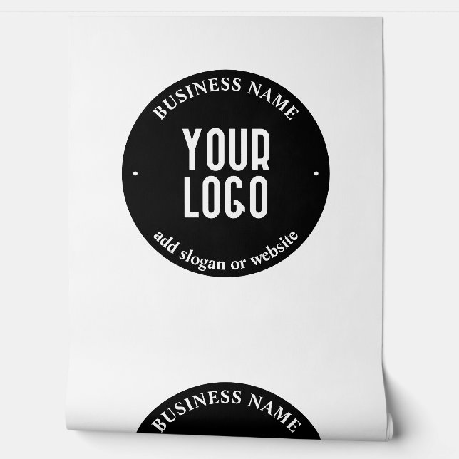 テキストとアップロードされたロゴ | 編集可能な黒と白 壁紙 (ほどく)