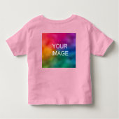 テキストとイメージを追加する2辺ピンクテンプレートベビー トドラーTシャツ (裏面)
