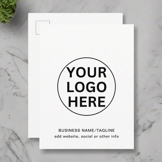 テキストとロゴを追加するPromotional Black & White ポストカード