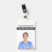 テキストと写真のバッジ バッジ (Front with Clip)