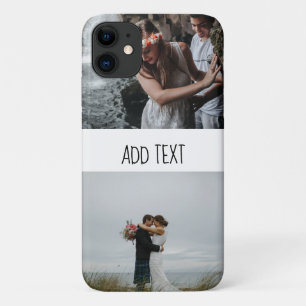 テキストと2枚の写真を追加モダン iPhone 11 ケース