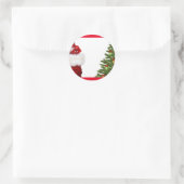 テキストのクリスマスツリーと贈り物の追空白の加 ラウンドシール (バッグ)