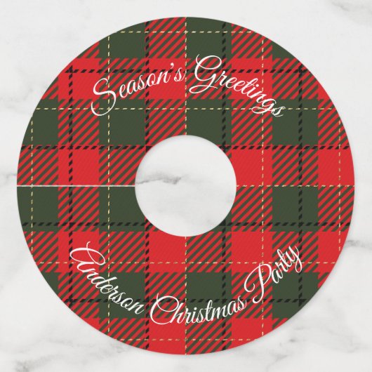 テキストのクリスマスパーティーの追加 ワイングラスタグ (正面)