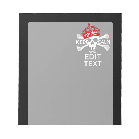 テキストの保Calm Crossbonesスカルを黒にする ノートパッド (正面)