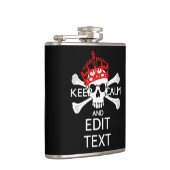 テキストの保Calm Crossbonesスカルを黒にする フラスク (右)