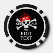 テキストの保Calm Crossbonesスカルを黒にする ポーカーチップ (裏面)